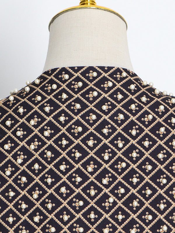 Kralenblazer dames met diepe V-hals en open voorkant
