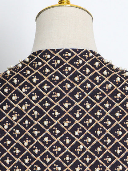 Kralenblazer dames met diepe V-hals en open voorkant