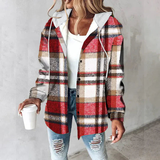 Geruite Overhemdjas met Capuchon - Casual Jas voor Lente en Herfst