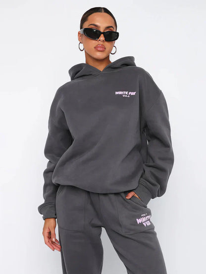 Trendy Dames Trainingspak – Zachte Hoodie en Joggers voor Comfort en Stijl