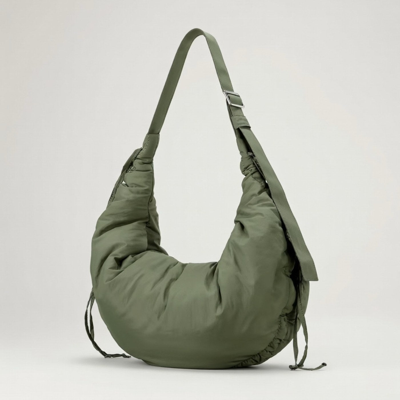 Crossbody tas gebogen model - unisex in legergroen