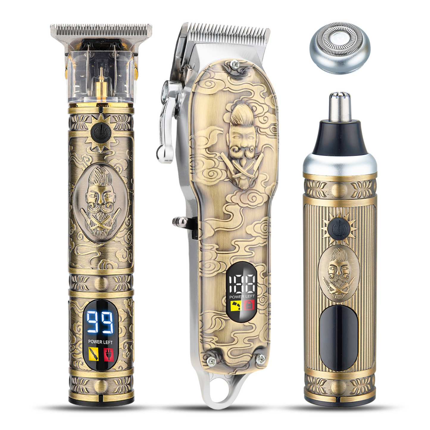 4-in-1 Professionele Tondeuse Set - Complete Haartrimmer met LED-display en Accessoires