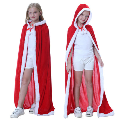 Emma - Kerstcape Cosplay Kostuum - Rood - Katoen/Polyester Mix - Comfortabel en Stijlvol