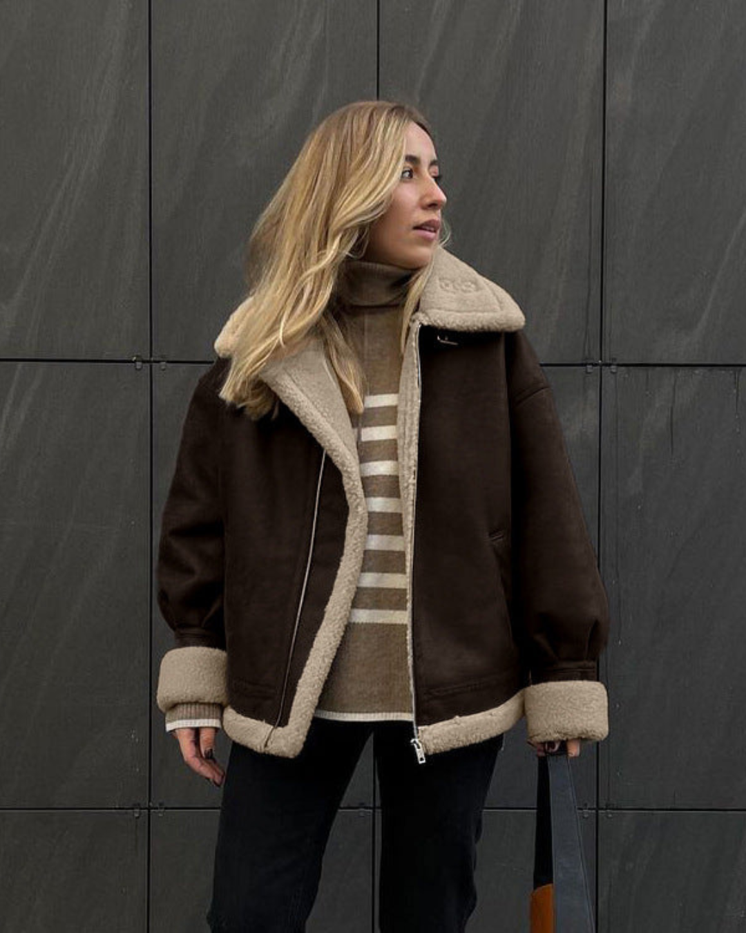 Banbury Suède & Shearling (schapenvacht) Jas - Winter Warmte & Stijl - Dames