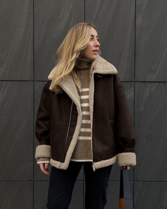 Banbury Suède & Shearling (schapenvacht) Jas - Winter Warmte & Stijl - Dames