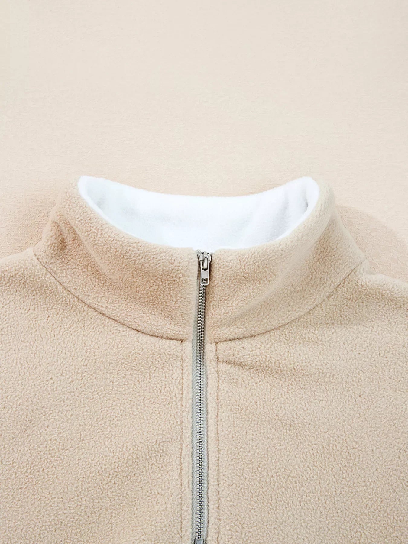 Fleece trui dames met halve rits - detailfoto