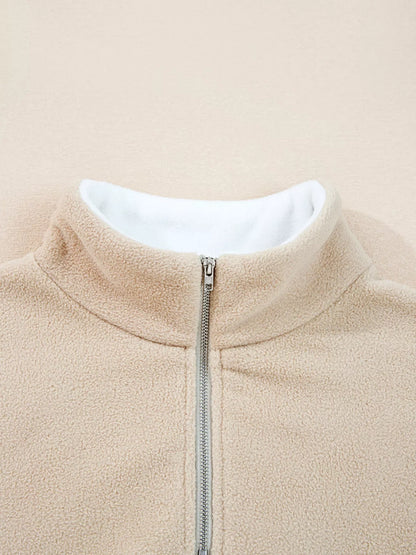 Fleece trui dames met halve rits - detailfoto