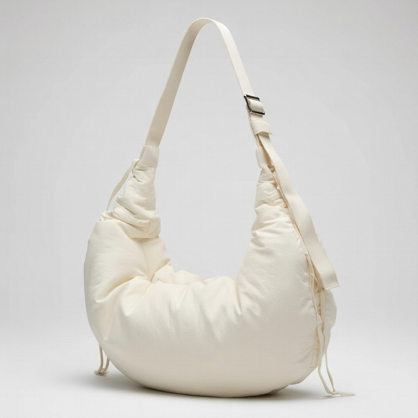 Crossbody tas gebogen model - unisex in wit