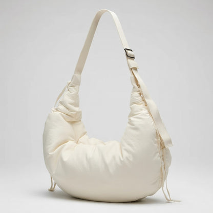 Crossbody tas gebogen model - unisex in wit