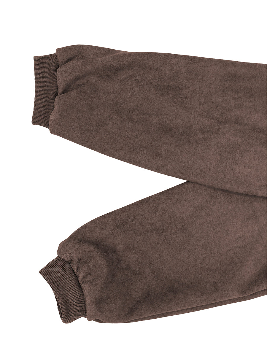 Cropped bomberjack dames in zachte koffiebruine suèdelook