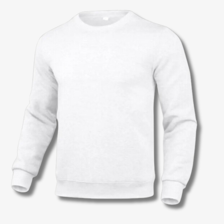 Effen herensweater met ronde hals in Wit