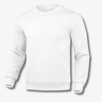 Effen herensweater met ronde hals in Wit