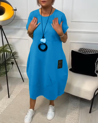 Luchtige Zomerjurk met Zakken – Casual Losvallend Design van Katoen