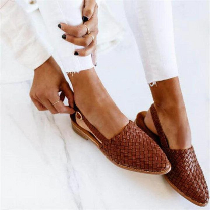 Elegante gevlochten ballerinas dames - comfortabele verfijnde platte schoenen
