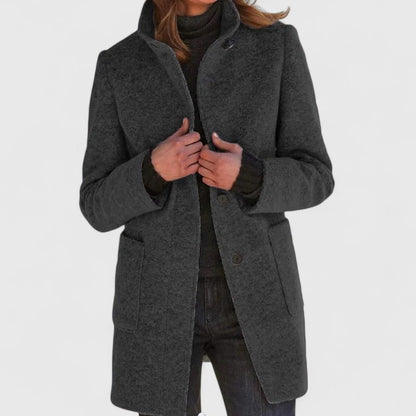 Mantel Jas Dames van Wol – Elegante Lange Winterjas met Knopen in Meerdere Kleuren