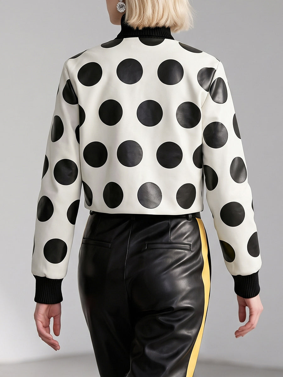 Polkadot jack dames cropped in crème en zwart