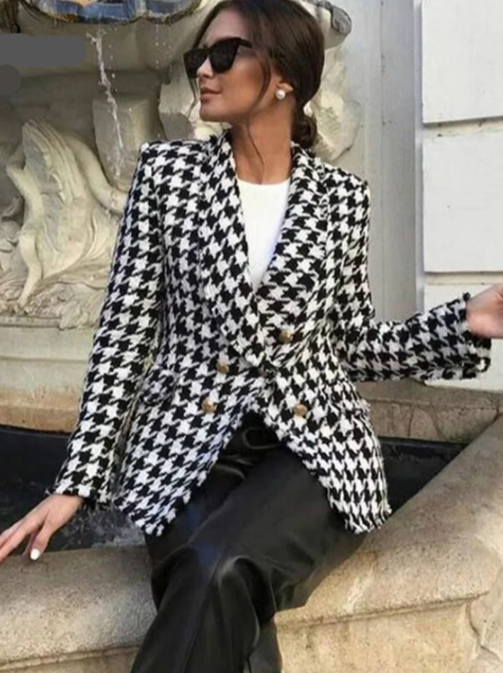 Tweed Blazer - Dames - Elegante Pasvorm met Klassieke Look en Luxe Afwerking