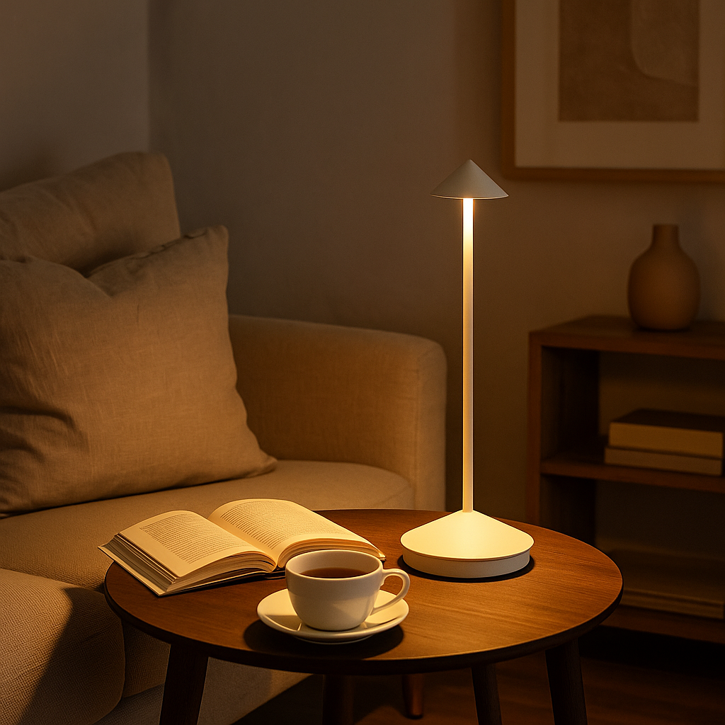 Minimalistische draadloze LED tafellamp dimbaar voor binnen en buiten