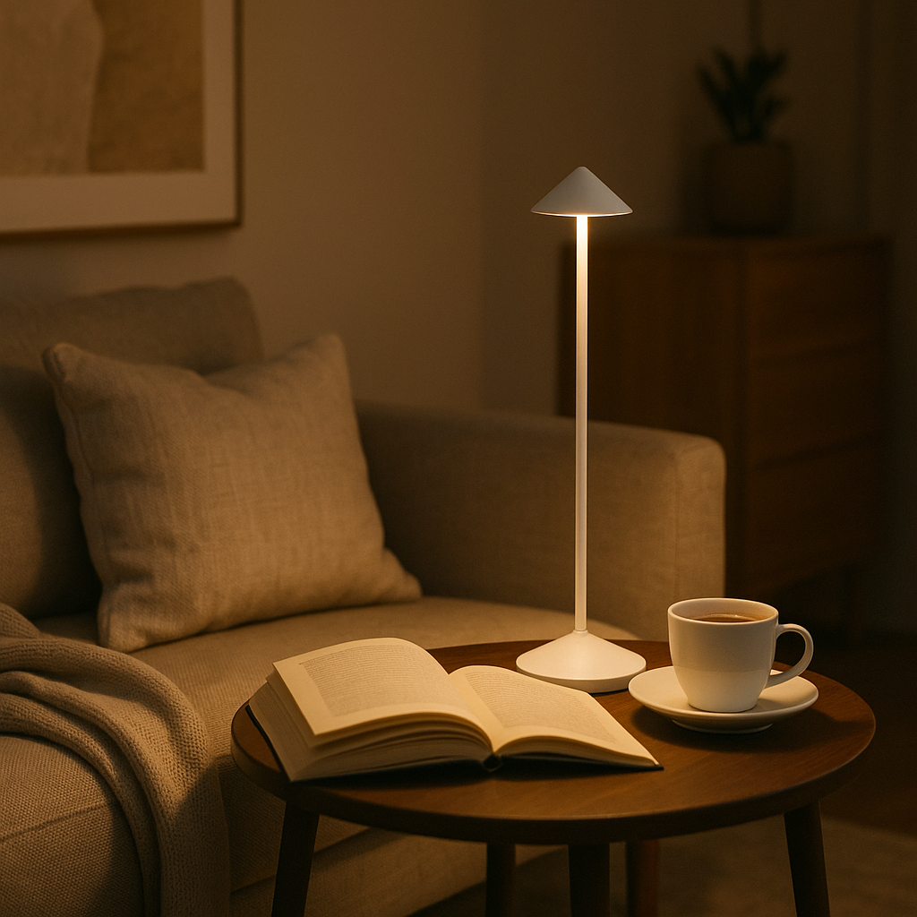 Minimalistische draadloze LED tafellamp dimbaar voor binnen en buiten