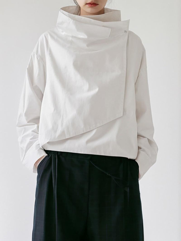 Gedrapeerd jack dames met asymmetrische voorkant - wit