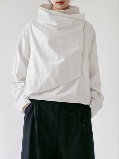 Gedrapeerd jack dames met asymmetrische voorkant - wit