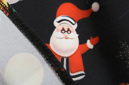 Zwarte kerstjurk voor dames met geschulpte V-hals en engeltjesprint