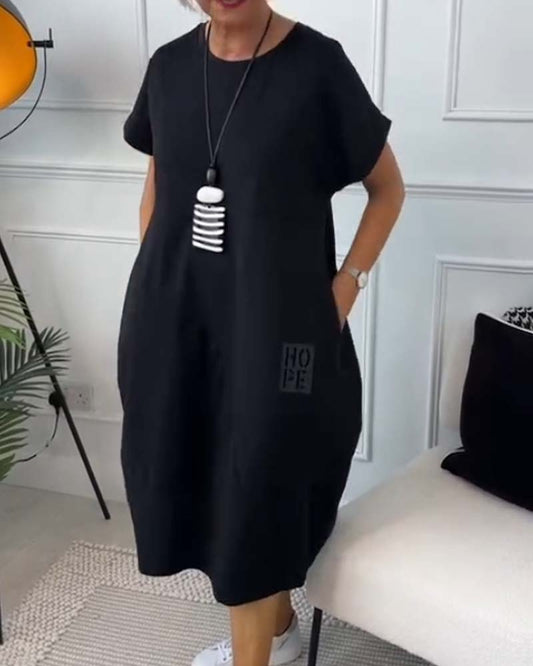 Luchtige Zomerjurk met Zakken – Casual Losvallend Design van Katoen