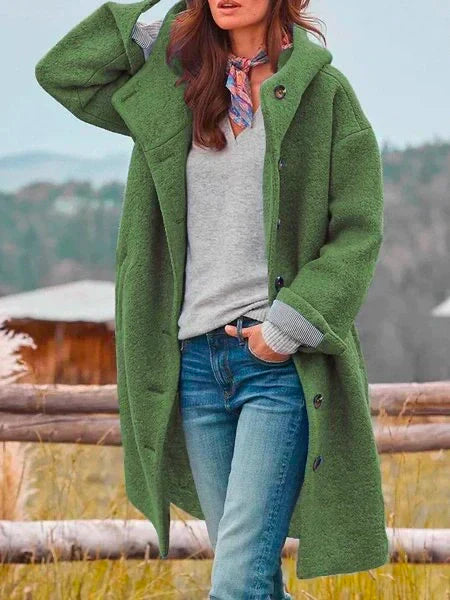 Comfy Jas – Warme Middellange Jas met Losse Pasvorm & Tijdloze Stijl