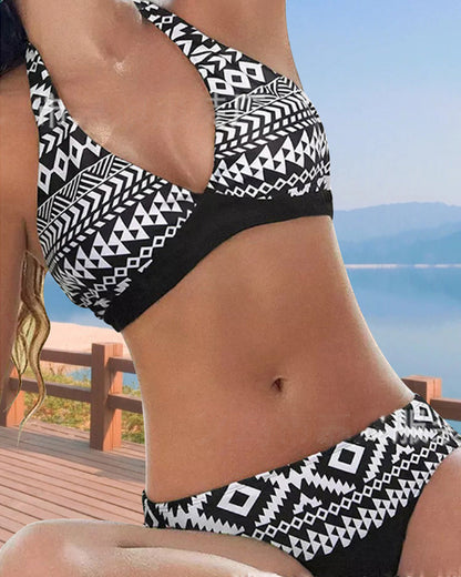 Gwenda Bikini - Bloemen en Geometrisch Patroon - Premium Spandex