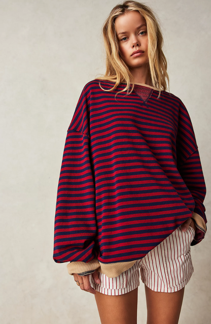 Mana Gestreepte Oversized Trui – Stijlvol, Warm en Speels