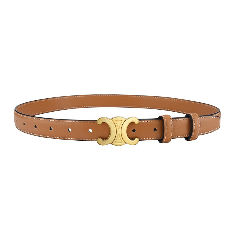 Leren Riem met Gouden Gesp – Elegant, Verstelbaar & Duurzaam