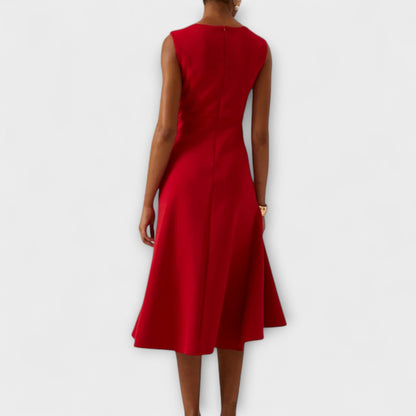 Asymmetrische Midi Jurk Dames | Gedrapeerd Vrouwelijk Design