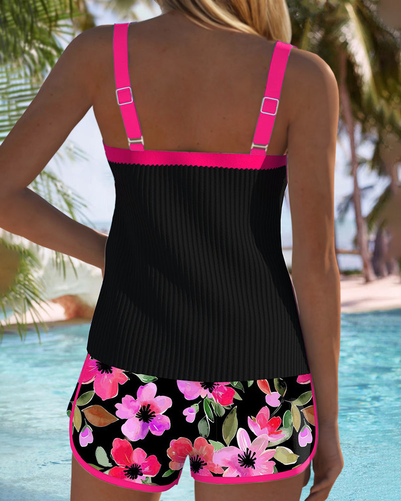 Tweedelig badpak dames figuurvriendelijk - blauw tankini