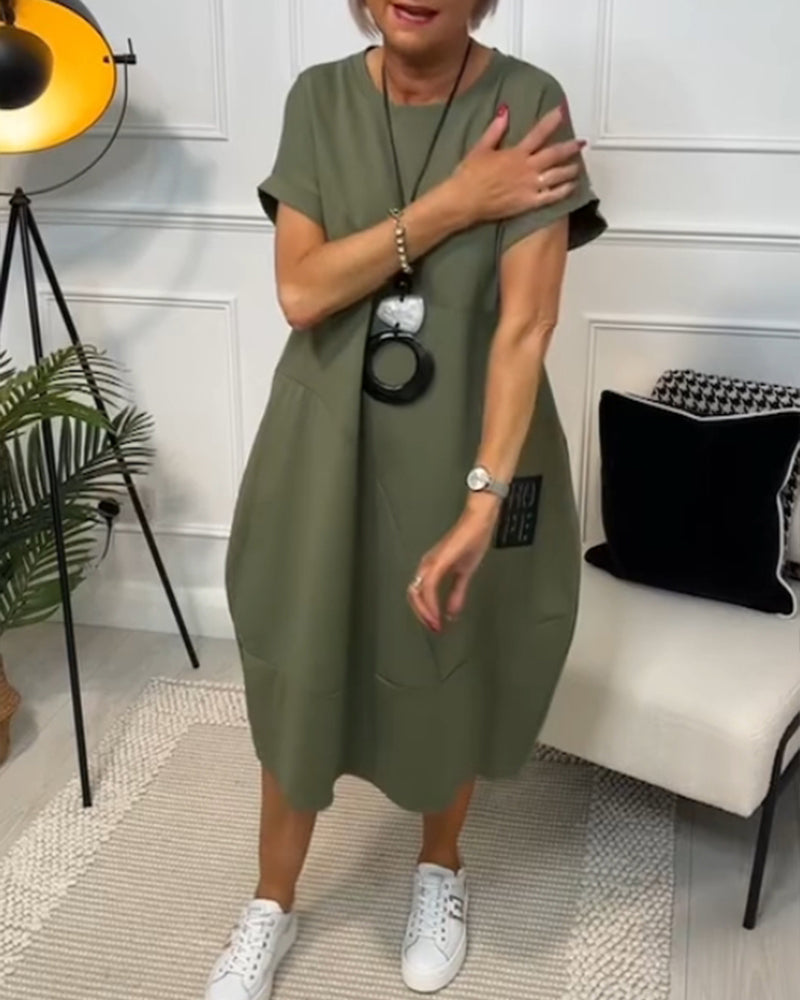 Luchtige Zomerjurk met Zakken – Casual Losvallend Design van Katoen