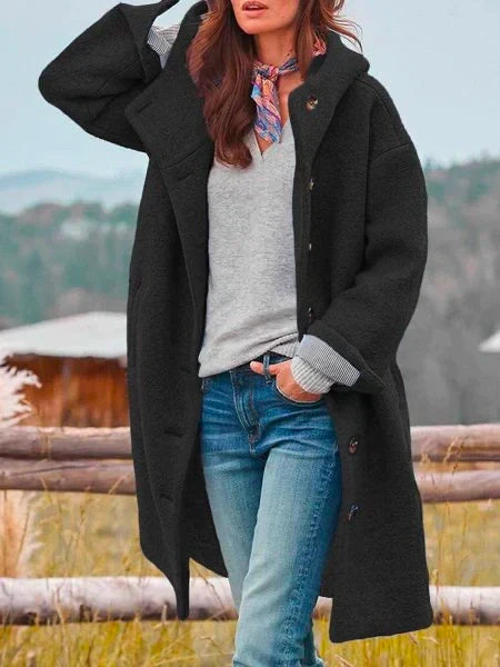 Comfy Jas – Warme Middellange Jas met Losse Pasvorm & Tijdloze Stijl