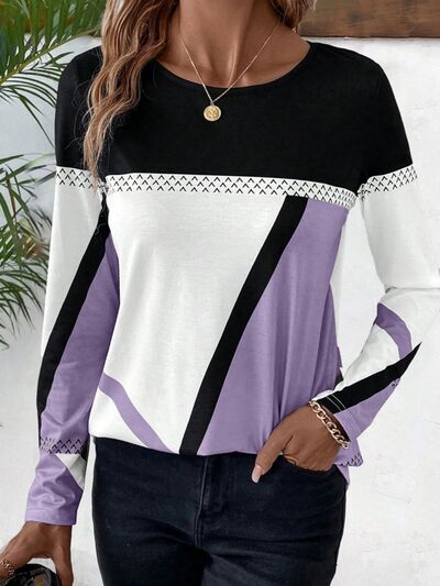Shirt dames met kleurvlakken - detailfoto
