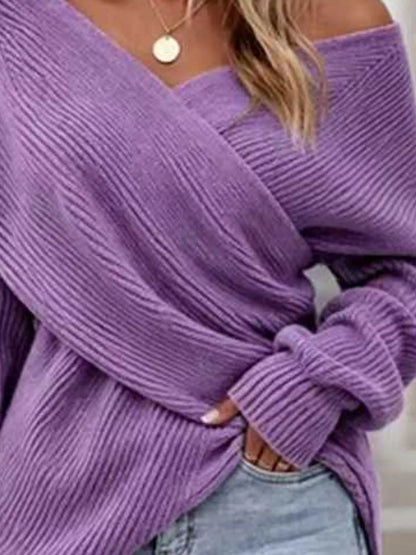 Trui dames met gekruiste voorkant - detailfoto