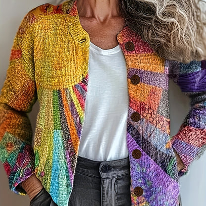 Patchwork Vest – Uniek Boho Design met Zachte Gebreide Textuur en Comfortabele Pasvorm