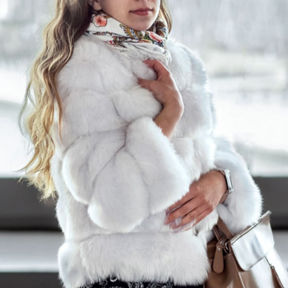 Dames Winterjas - Imitatiebontjas - Zwart - Luxe en Warm