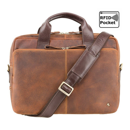 Laptop Tas - Unisex - Hugo 13" Laptoptas van Hoogwaardig Leer met Modern Design en Bescherming