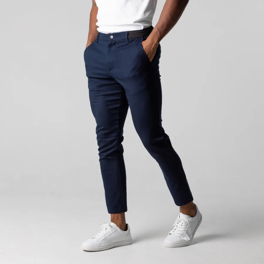 Chino Broek - Heren Slim Fit - Elastische Taille - Stijlvol en Comfortabel