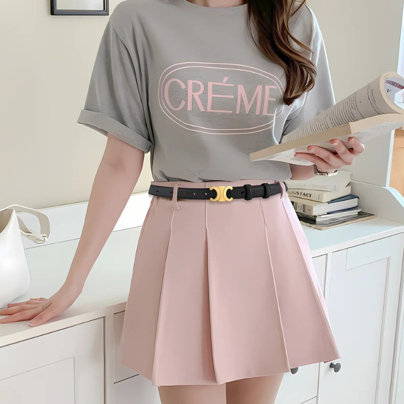 Leren Riem met Gouden Gesp – Elegant, Verstelbaar & Duurzaam