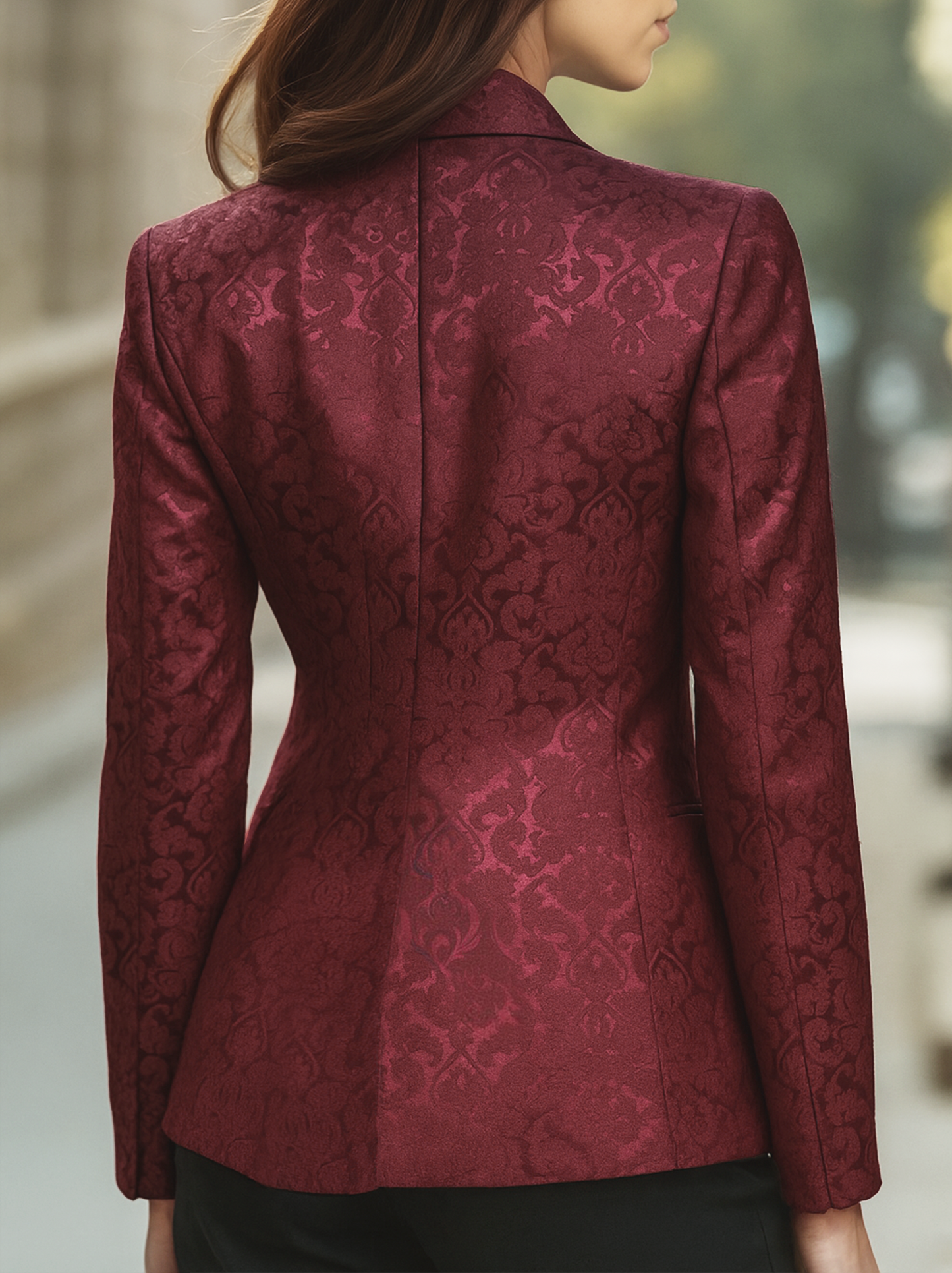 Satijnen Jacquard Blazer – Luxe Comfort en Tijdloze Elegantie voor Elke Gelegenheid