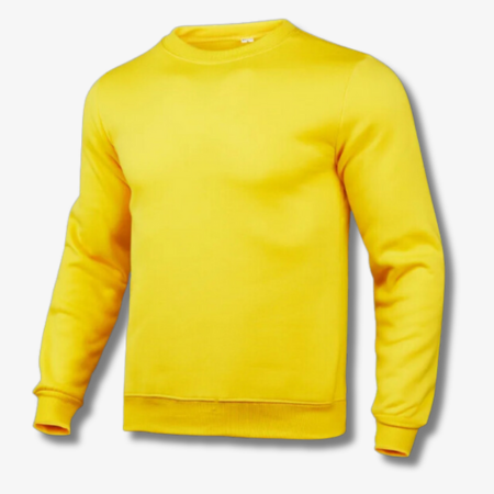 Effen herensweater met ronde hals in Geel