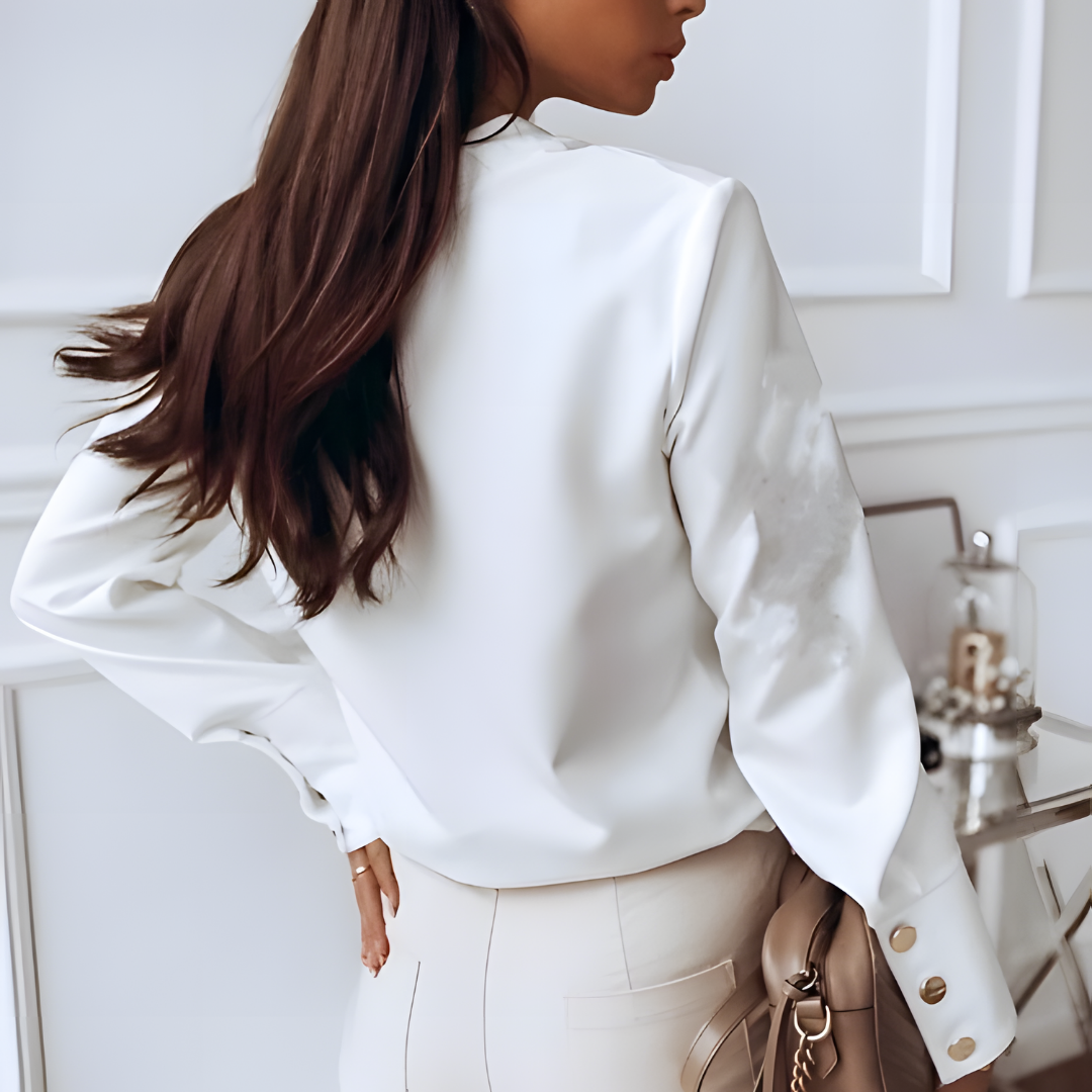 Christine - Blouse - Stijlvol met Unieke Knoopdetails - Flatterend Silhouet