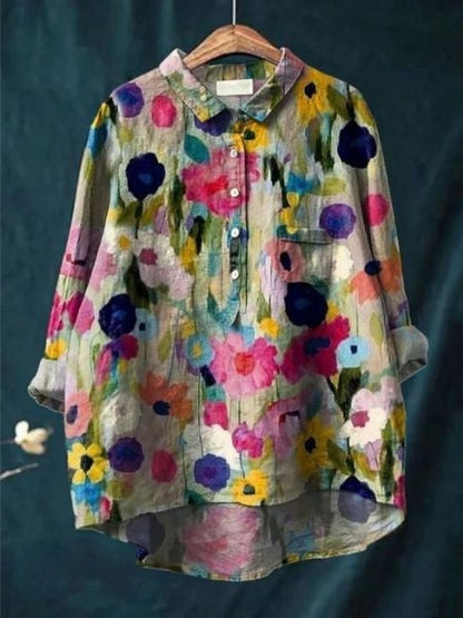 Bloemenblouse dames bloemenprint 12 - ademende zomerse damesblouse
