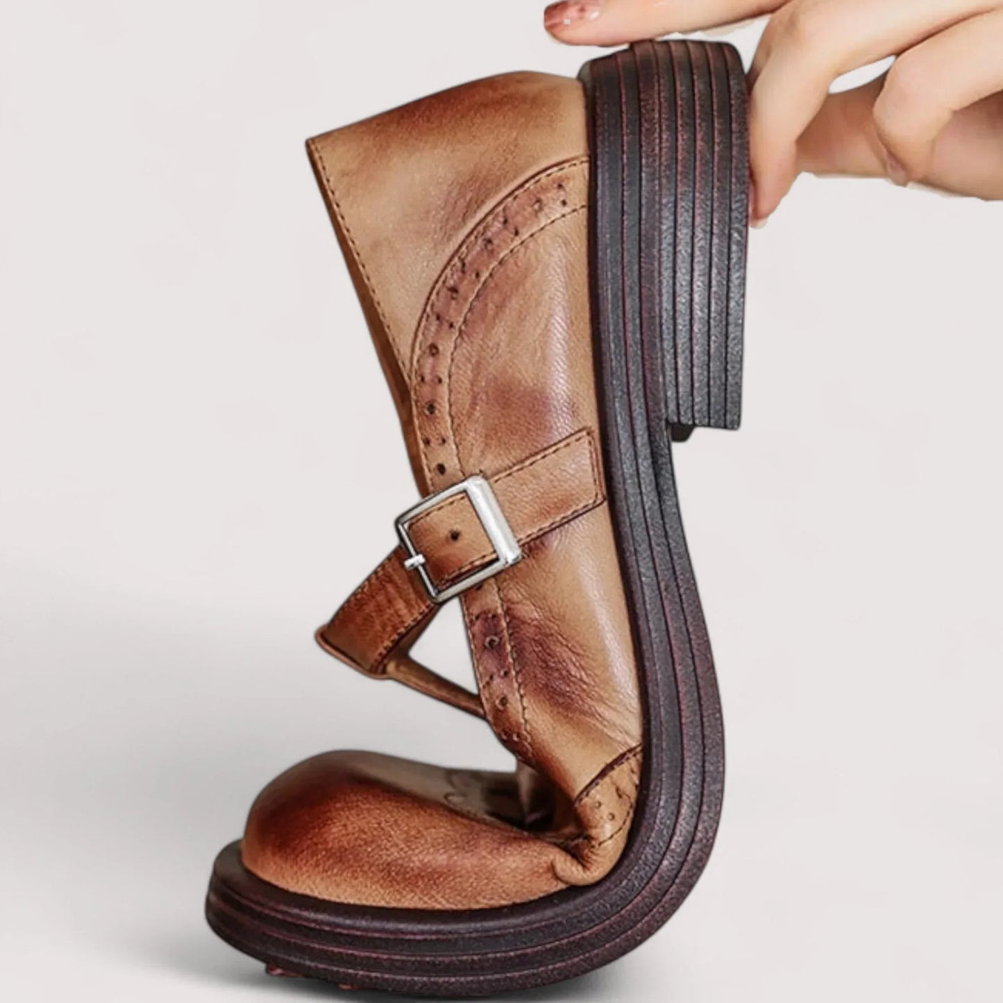 Mary Jane schoenen bruin dames - orthopedisch voetbed comfort dagelijks