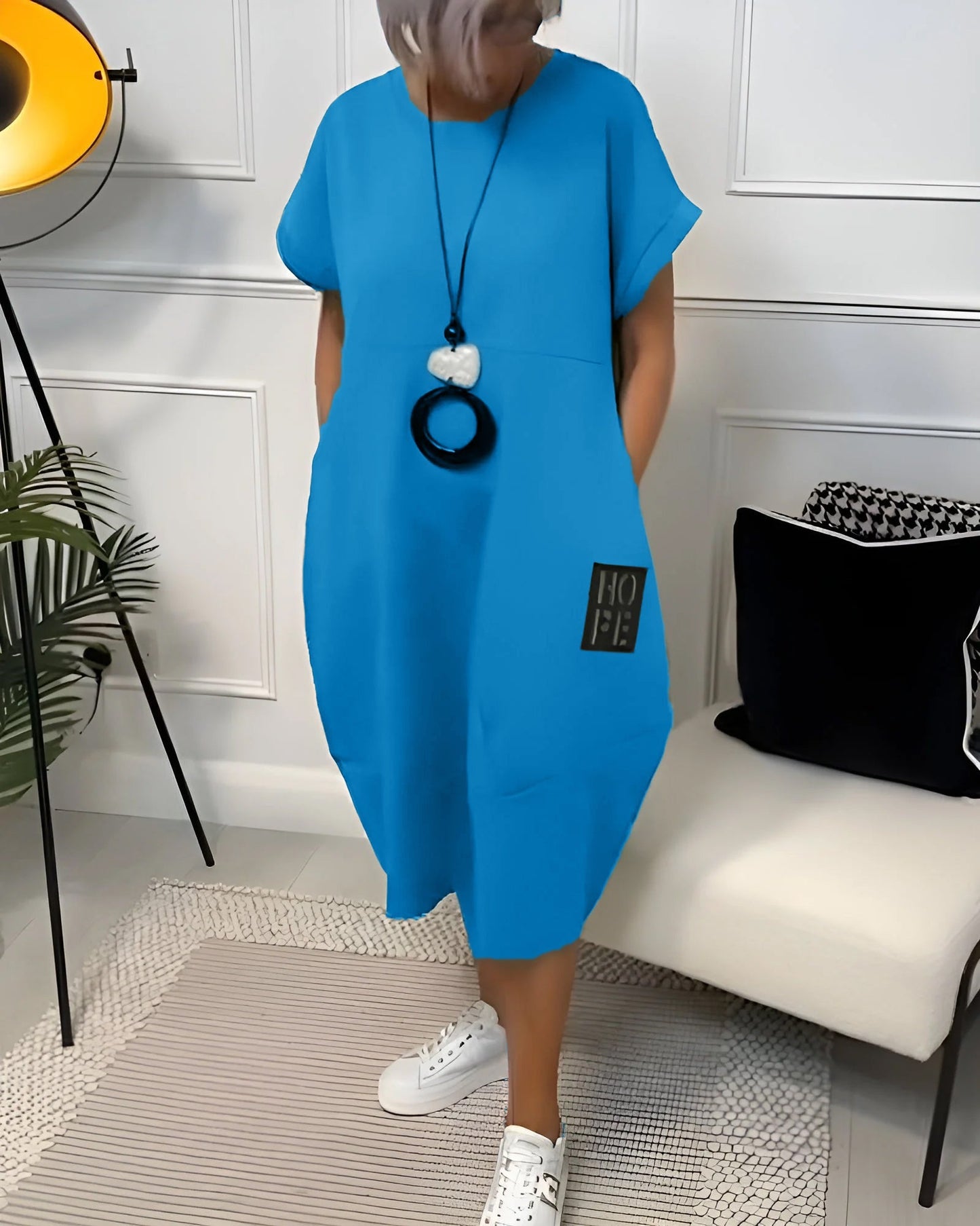Luchtige Zomerjurk met Zakken – Casual Losvallend Design van Katoen
