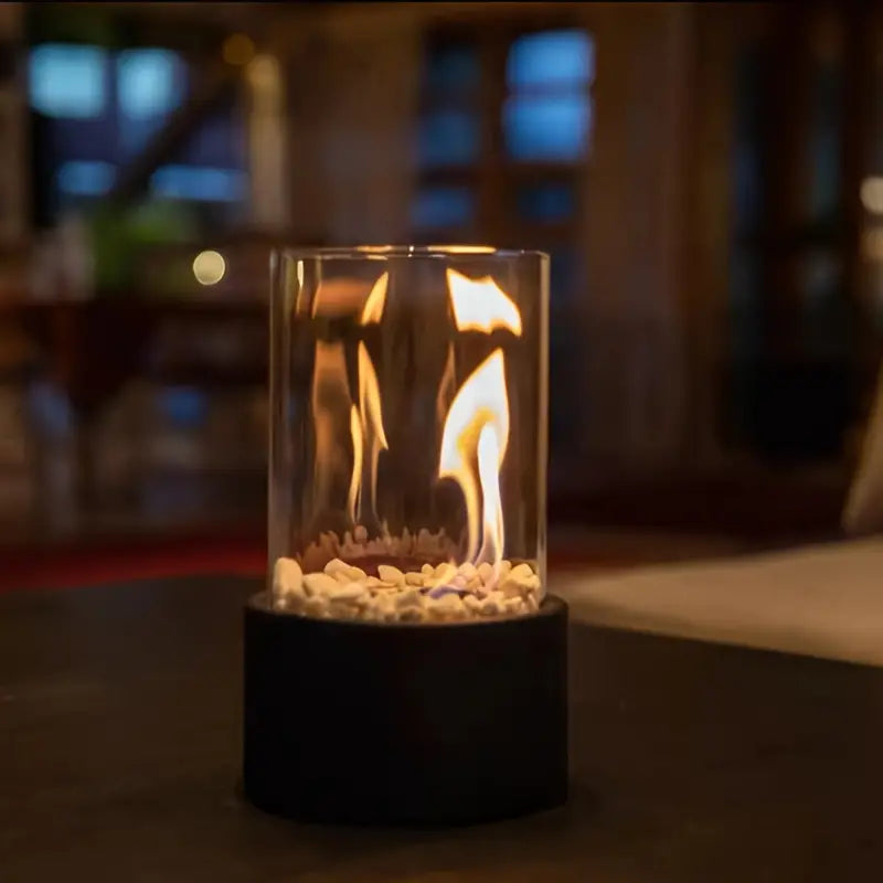 Tafelhaard bio-ethanol met glas – Sfeervolle vlammen zonder rook