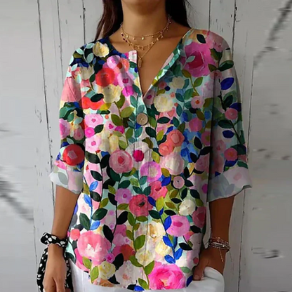 Gebloemde blouse dames veelzijdig - casual chic stijl voor werk en vrije tijd